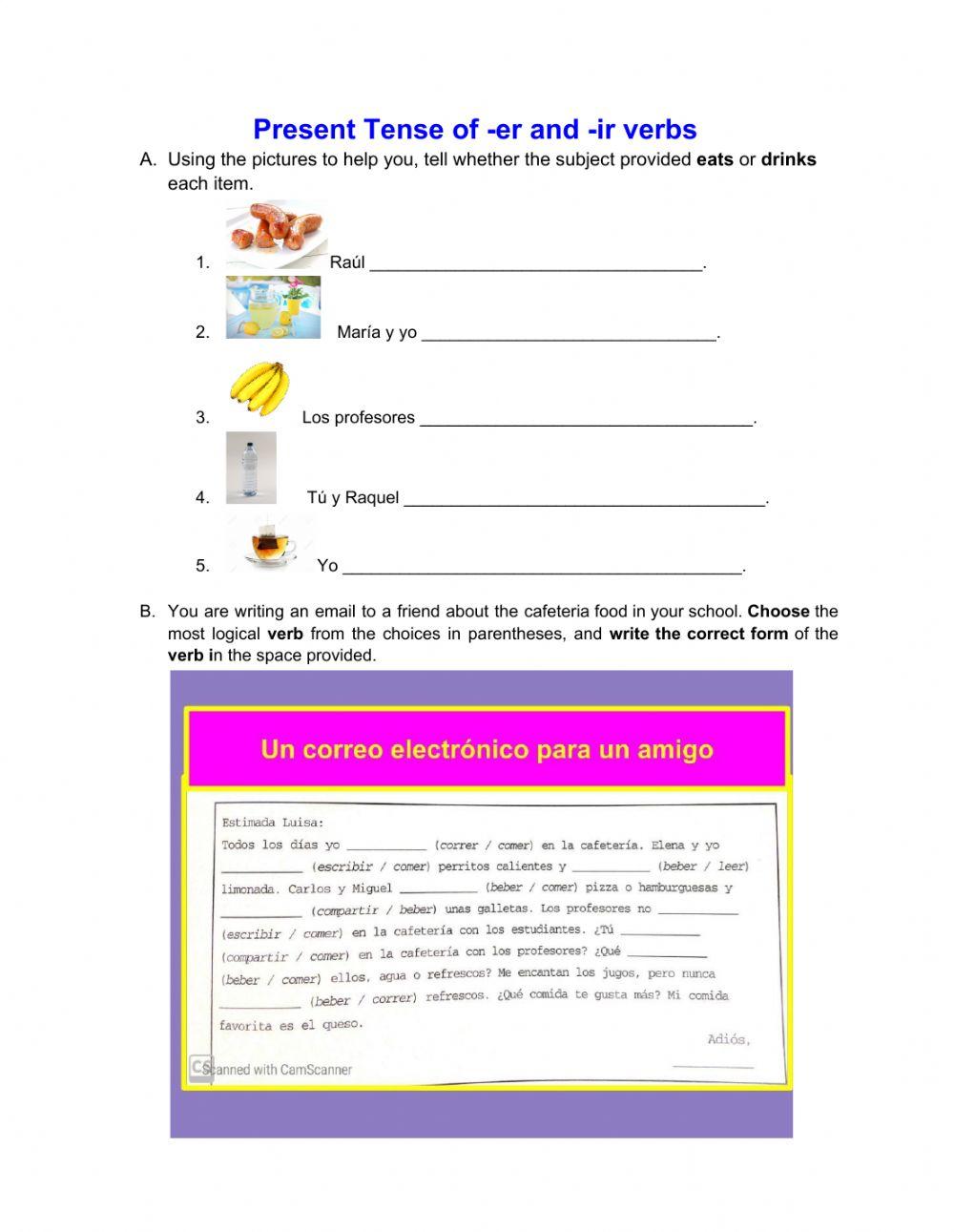 The verbs comer & beber