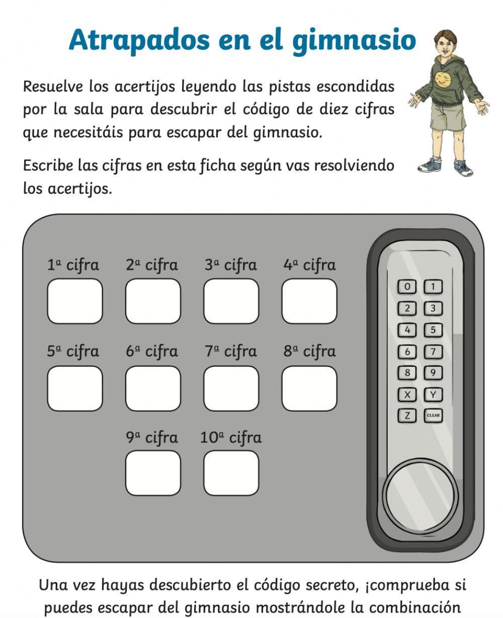 Teclado Scape Room matemático