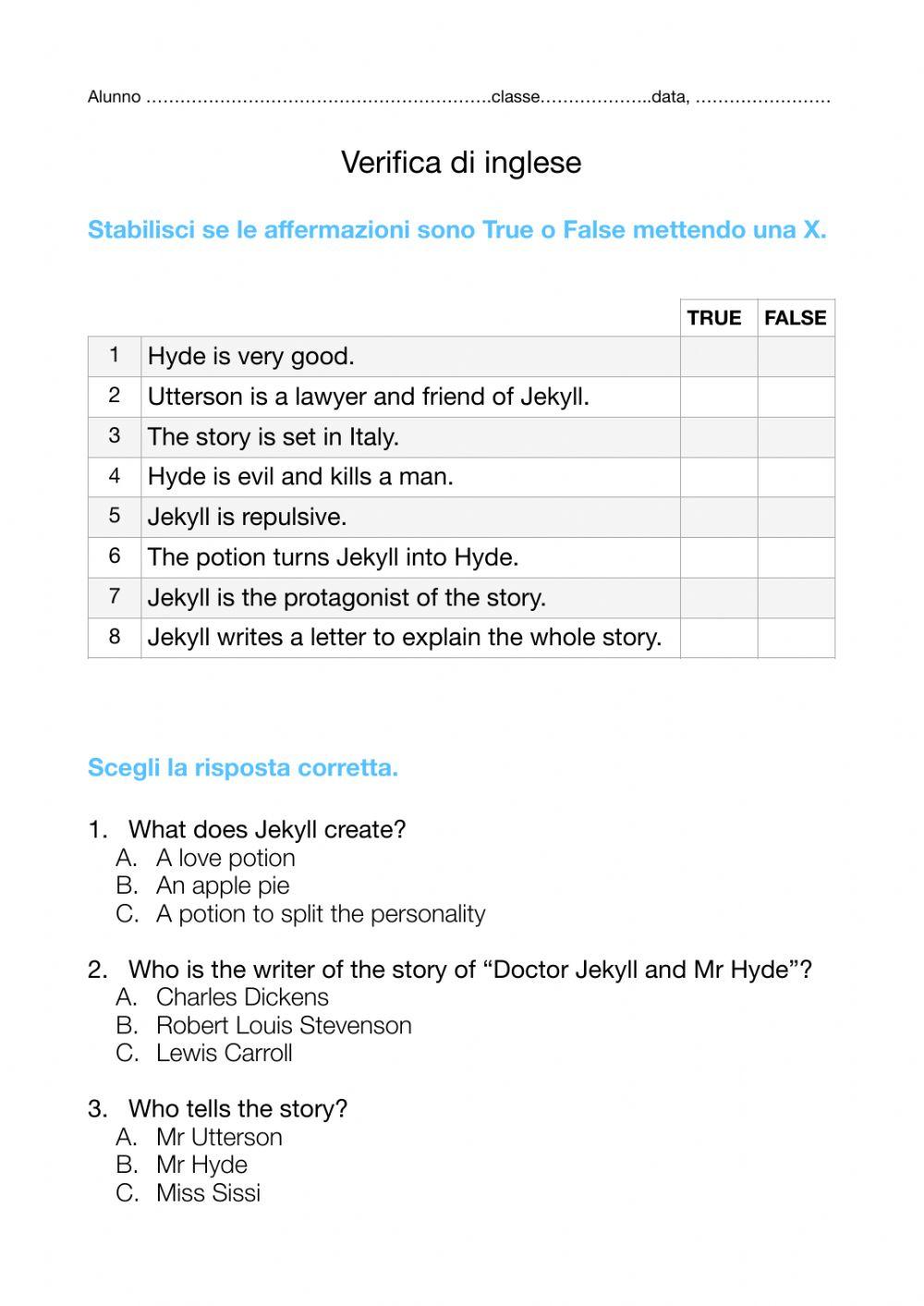 Dr Jekyll and mr Hyde