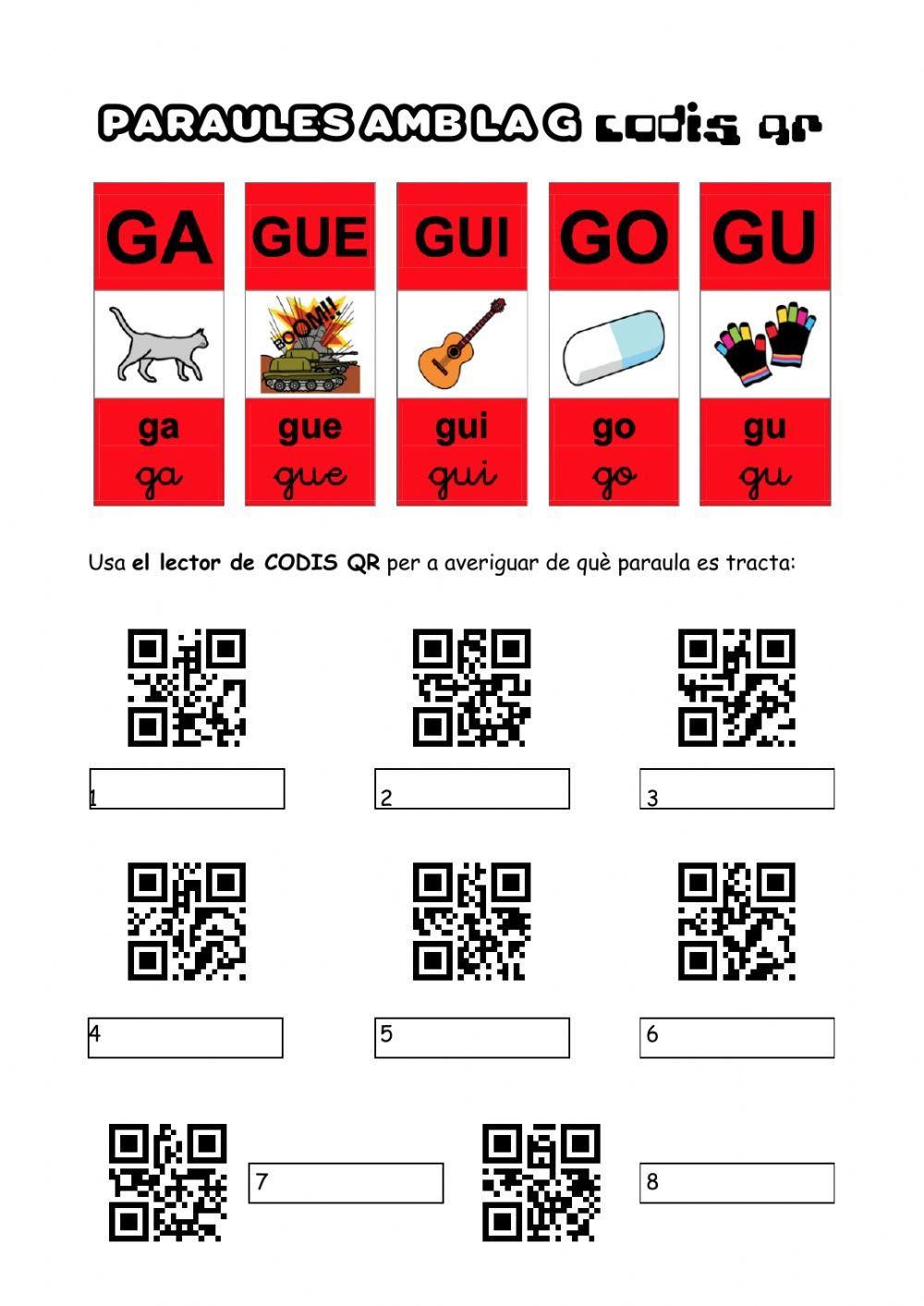 Paraules amb g i codas qr