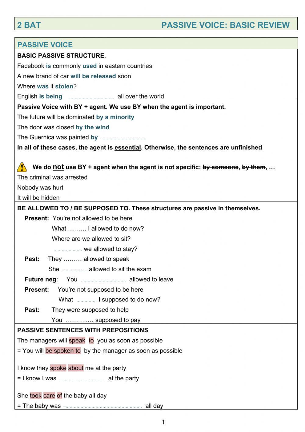2 BAT Passive Voice I