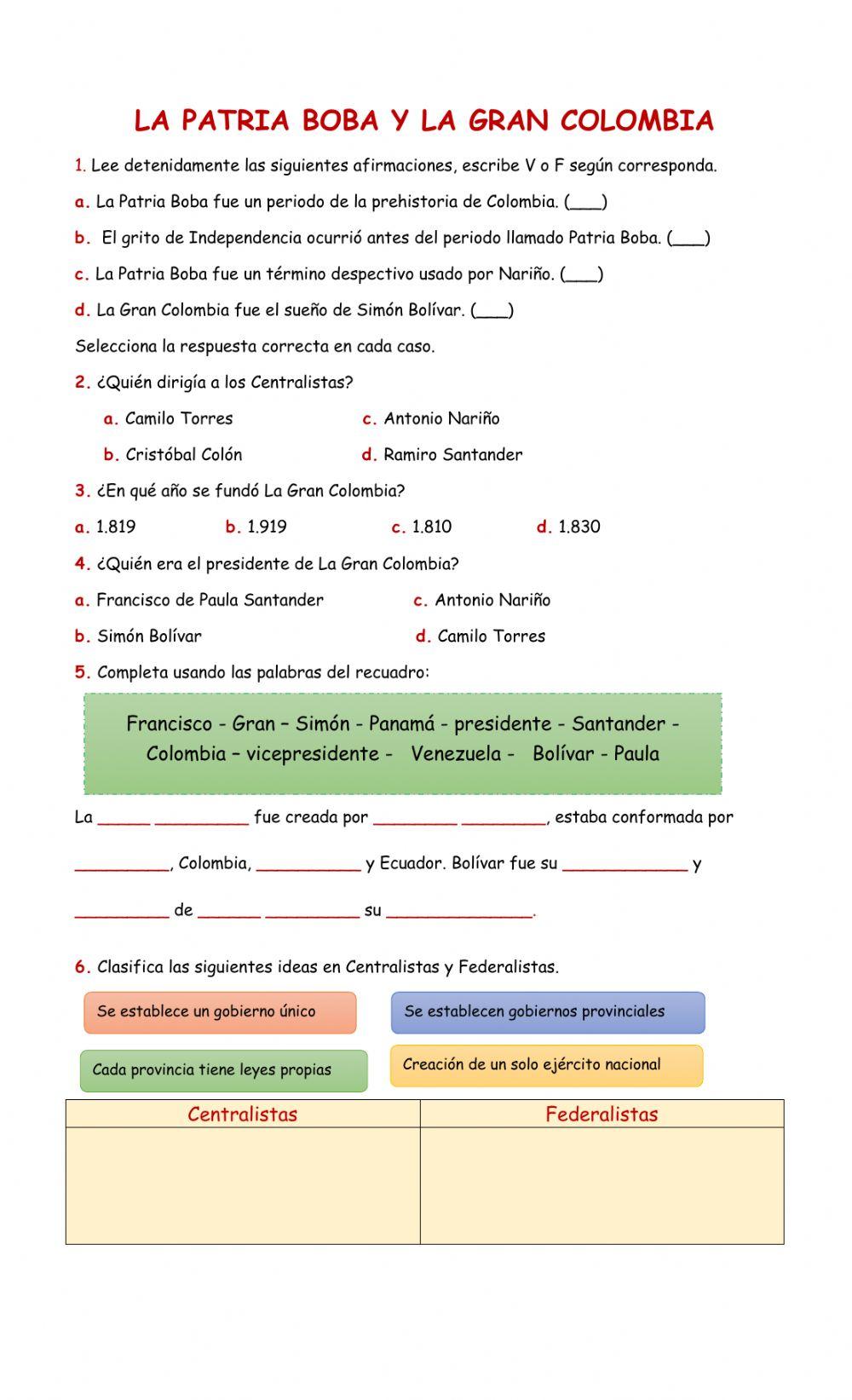 Colombia en el siglo XiX