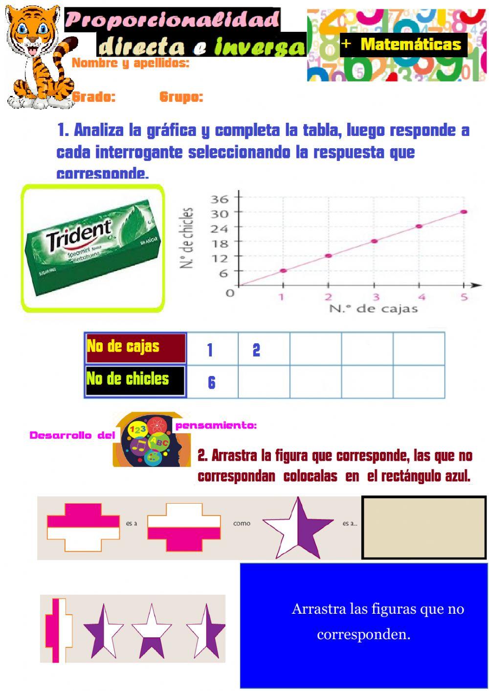Proporcionalidad directa e inversa. Conceptualización. 3