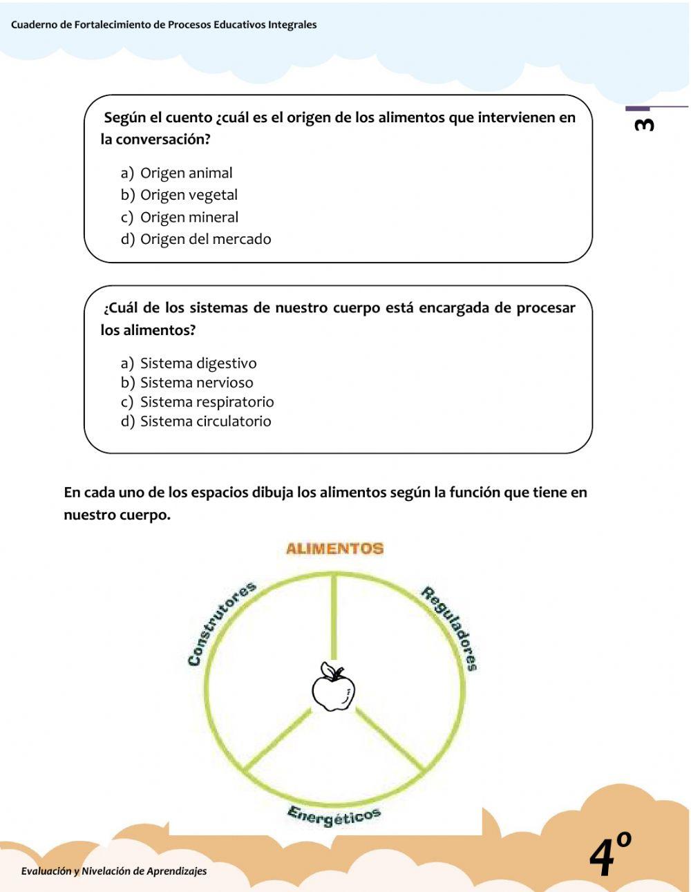 Evaluación Ciencias Naturales 4to PCV