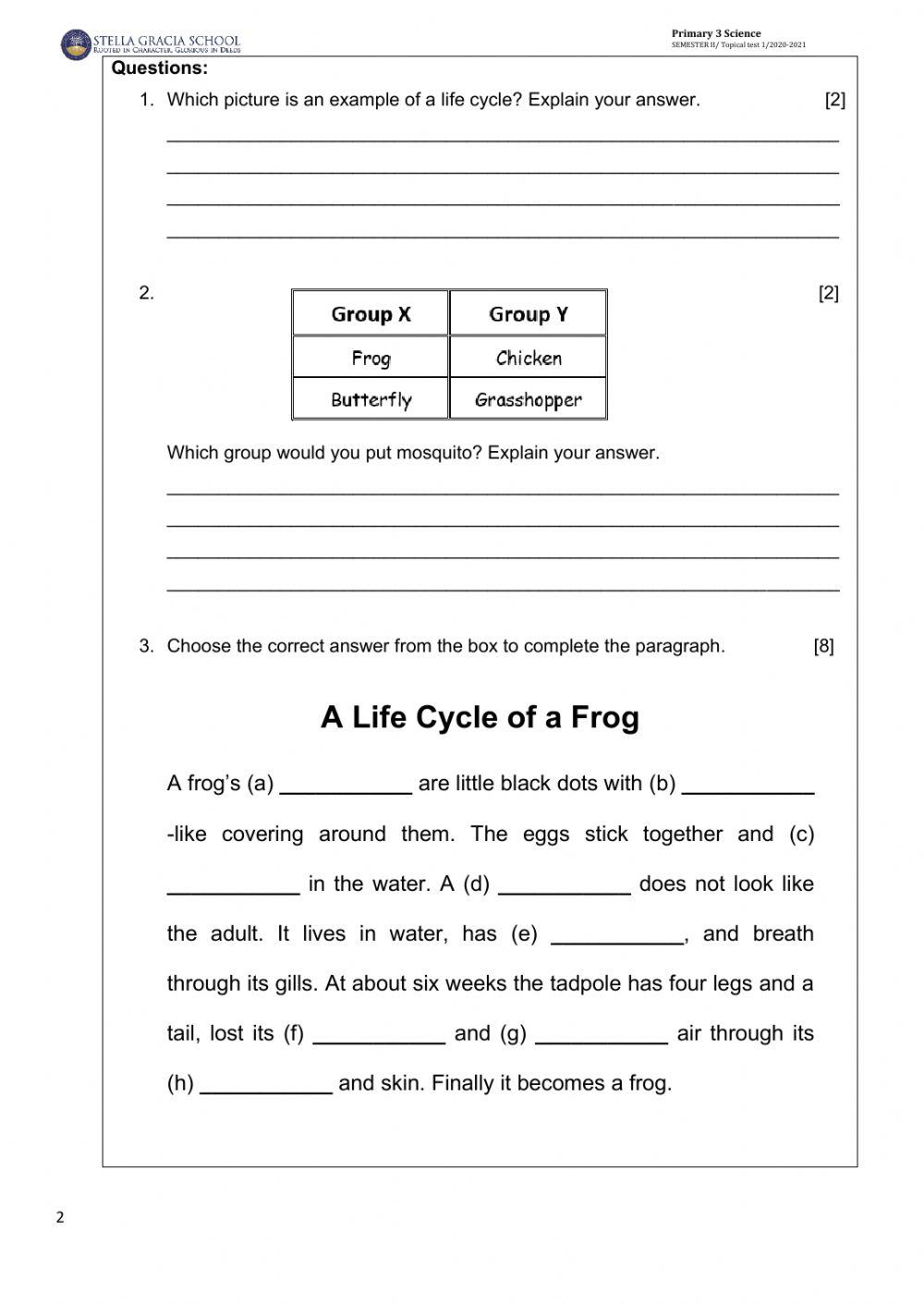 Life Cycle online exercise | Live Worksheets