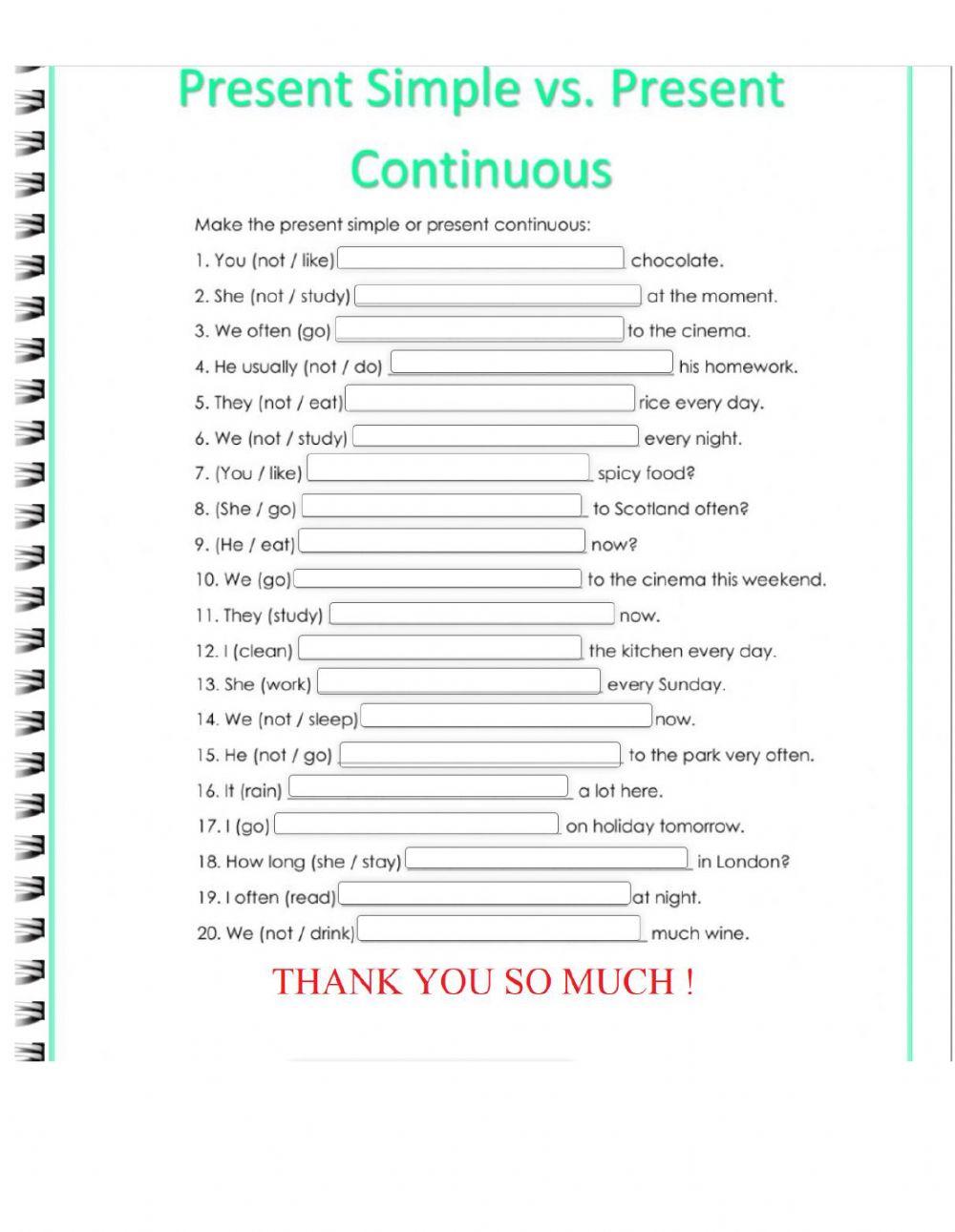 Present Simple & Present Continuous