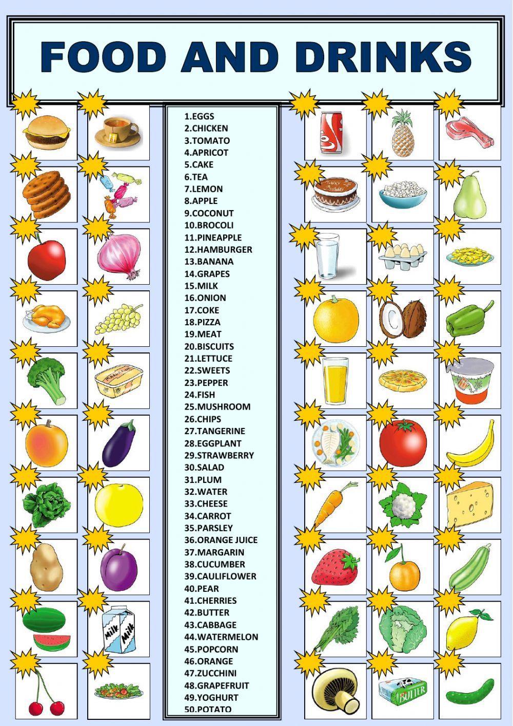 Food and drinks interactive exercise for GRADE 2. You can do the exercises  online or download the workshe…