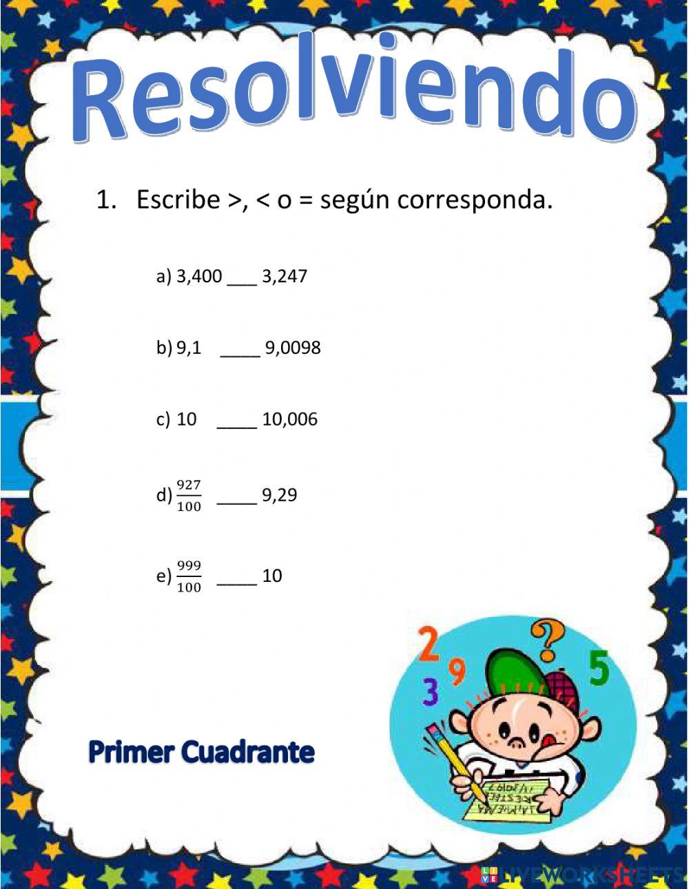 Comparando decimales 1