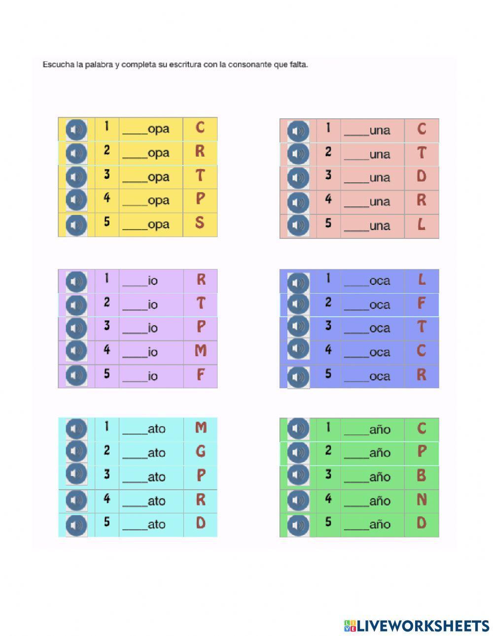 Primer fonema - rimas