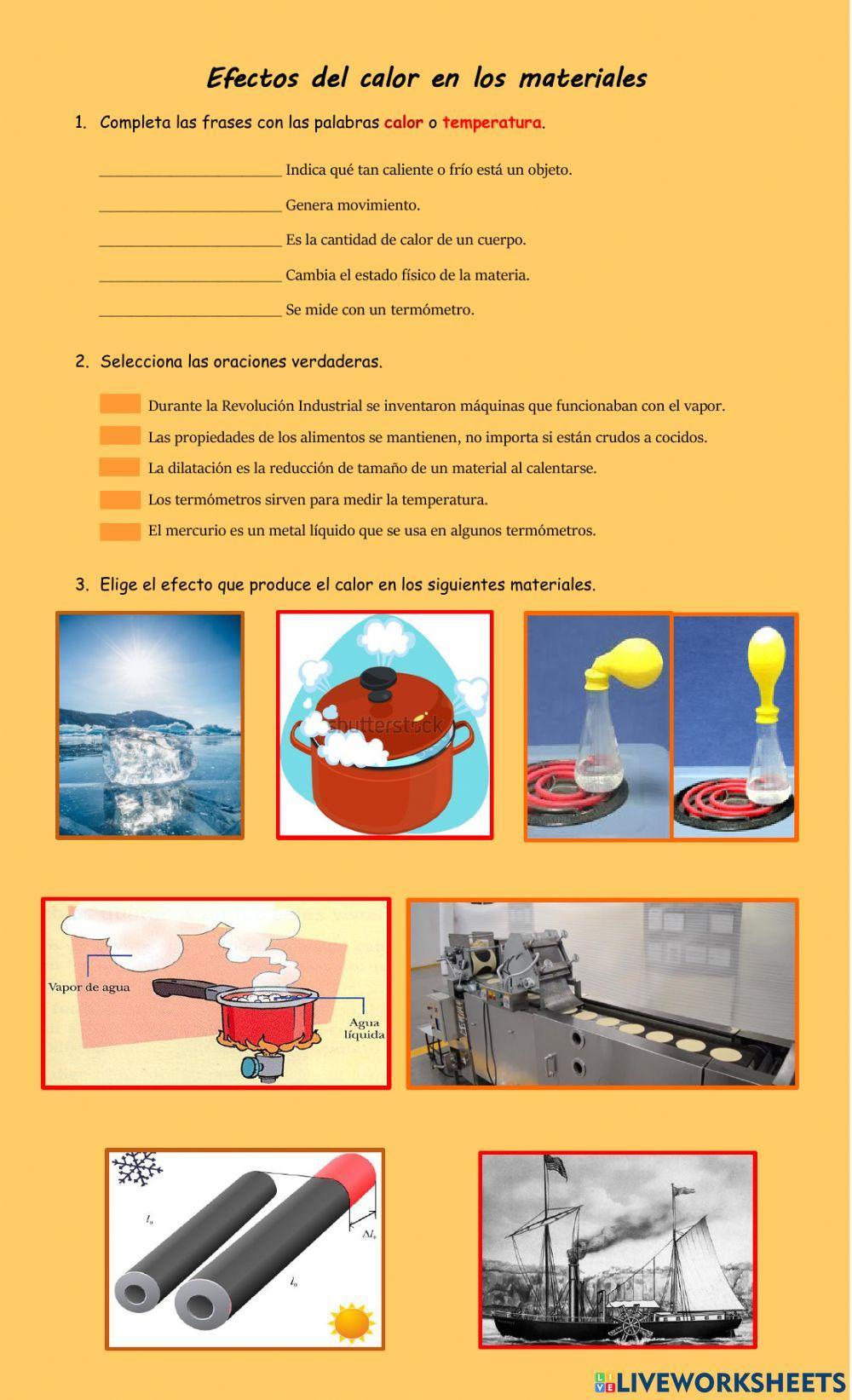 Efectos del calor en la materia