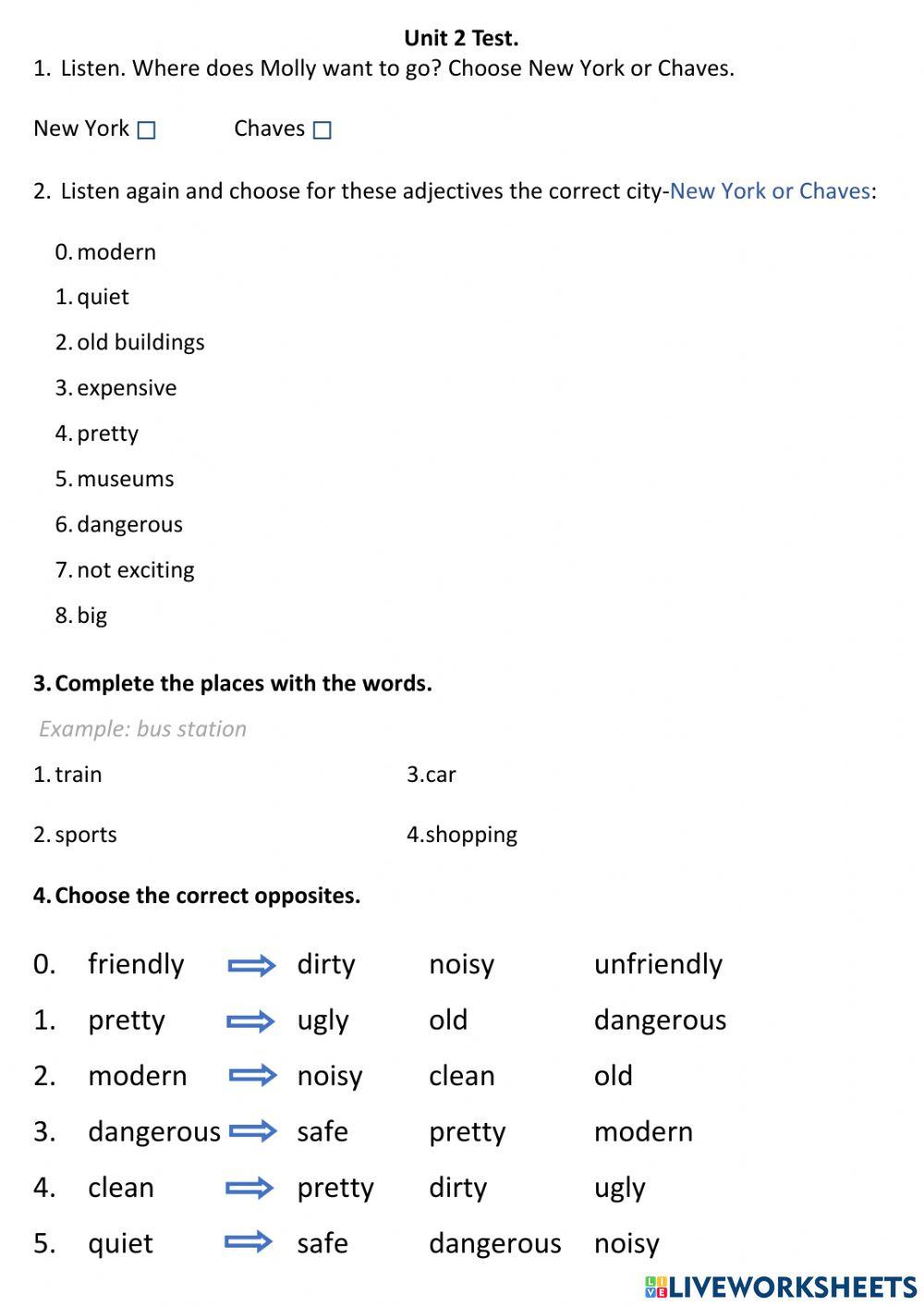 Unit 2 Test.EP1.Part 1.(Basic).
