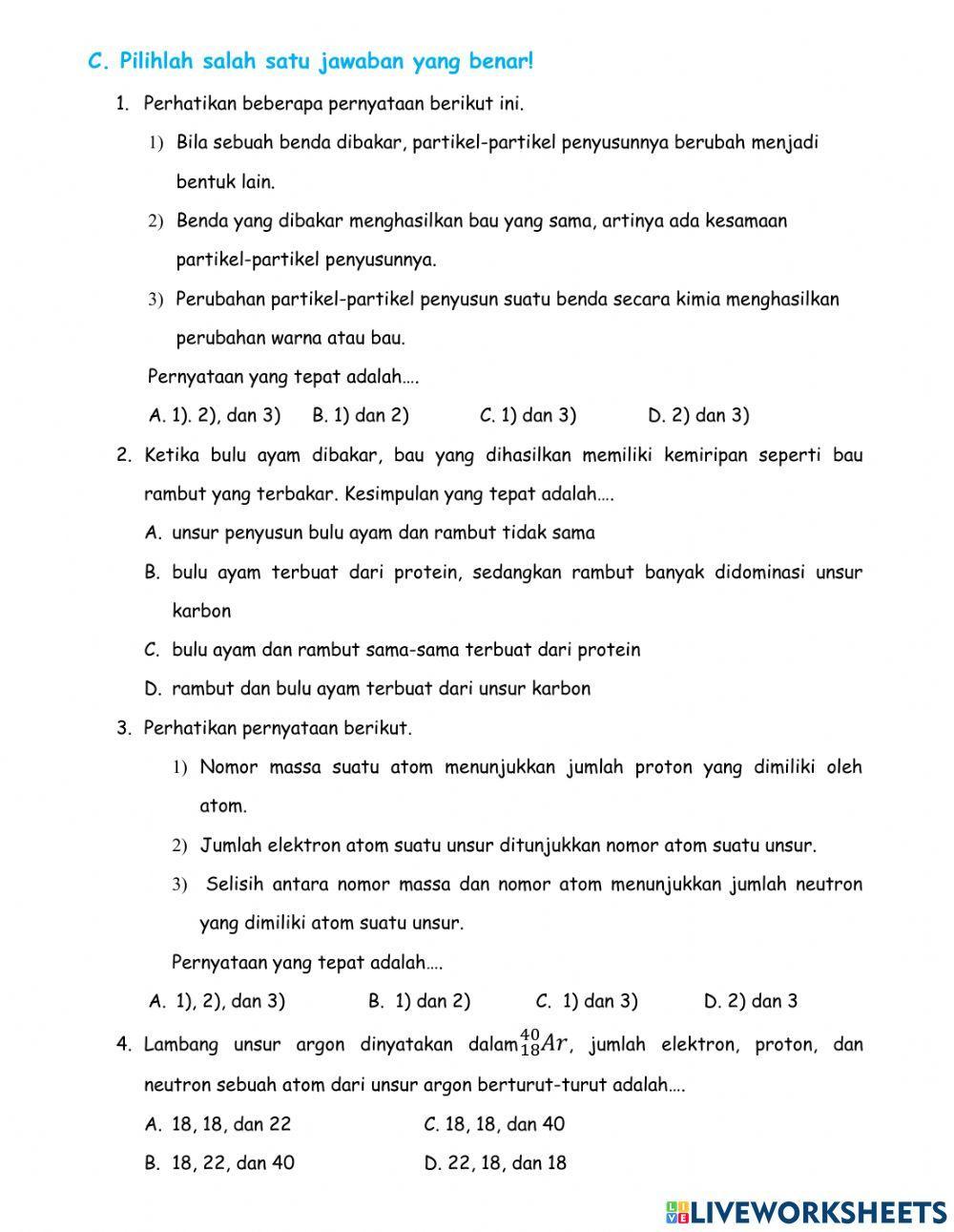 Partikel penyusun benda dan makhluk hidup