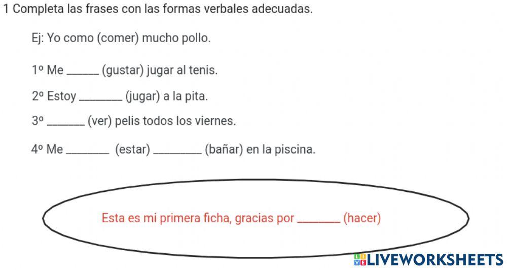 Completa con los verbos adecuados