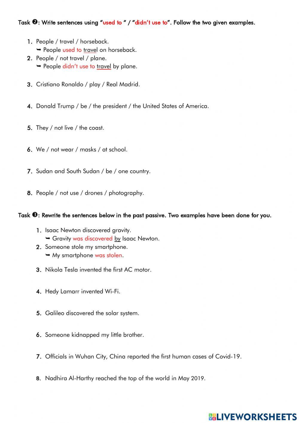 Grade 11 - Theme 4 - Enrichment - Remedial Tasks (Units 1 - 2)