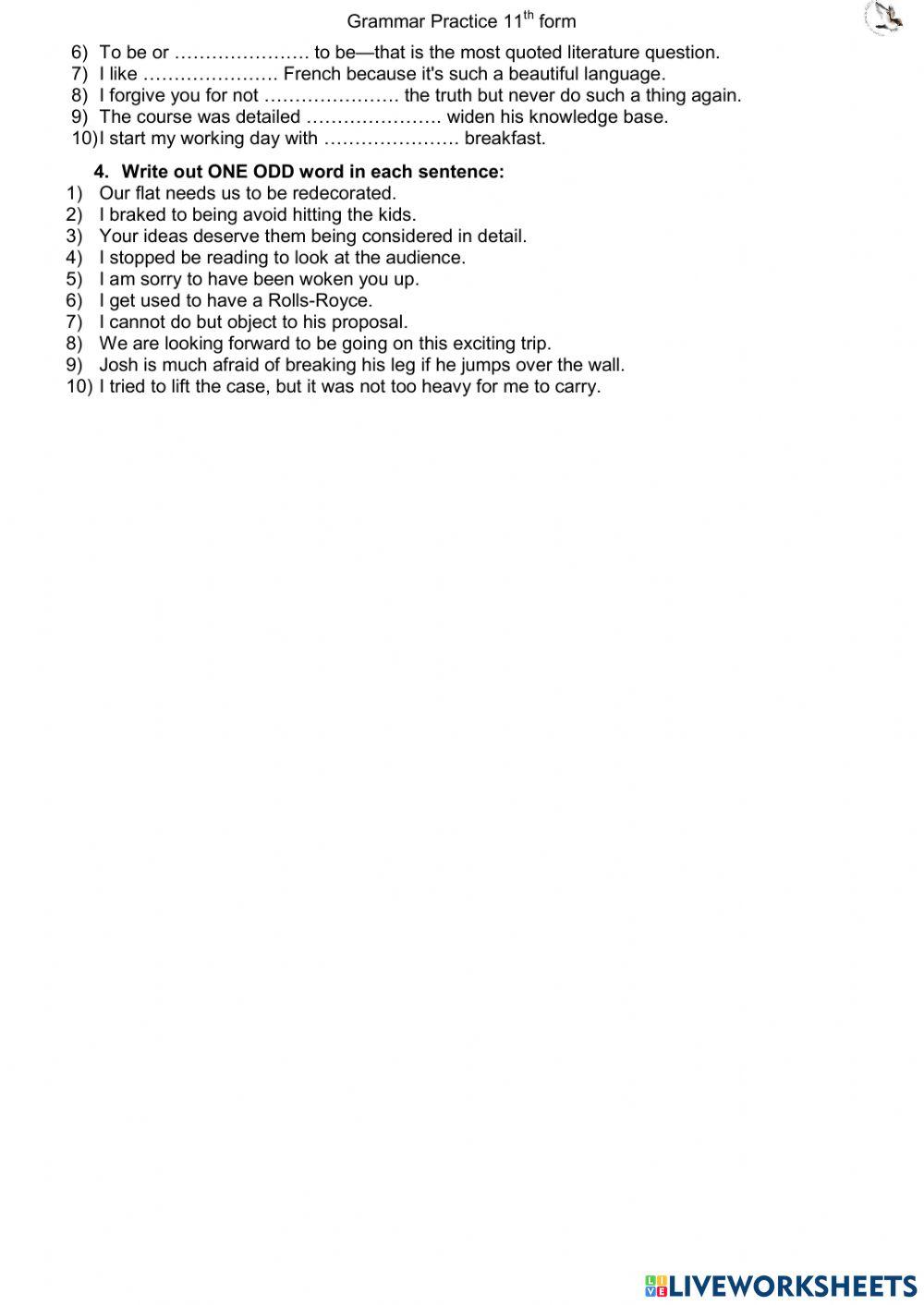 Infinitive or Gerund (part II)