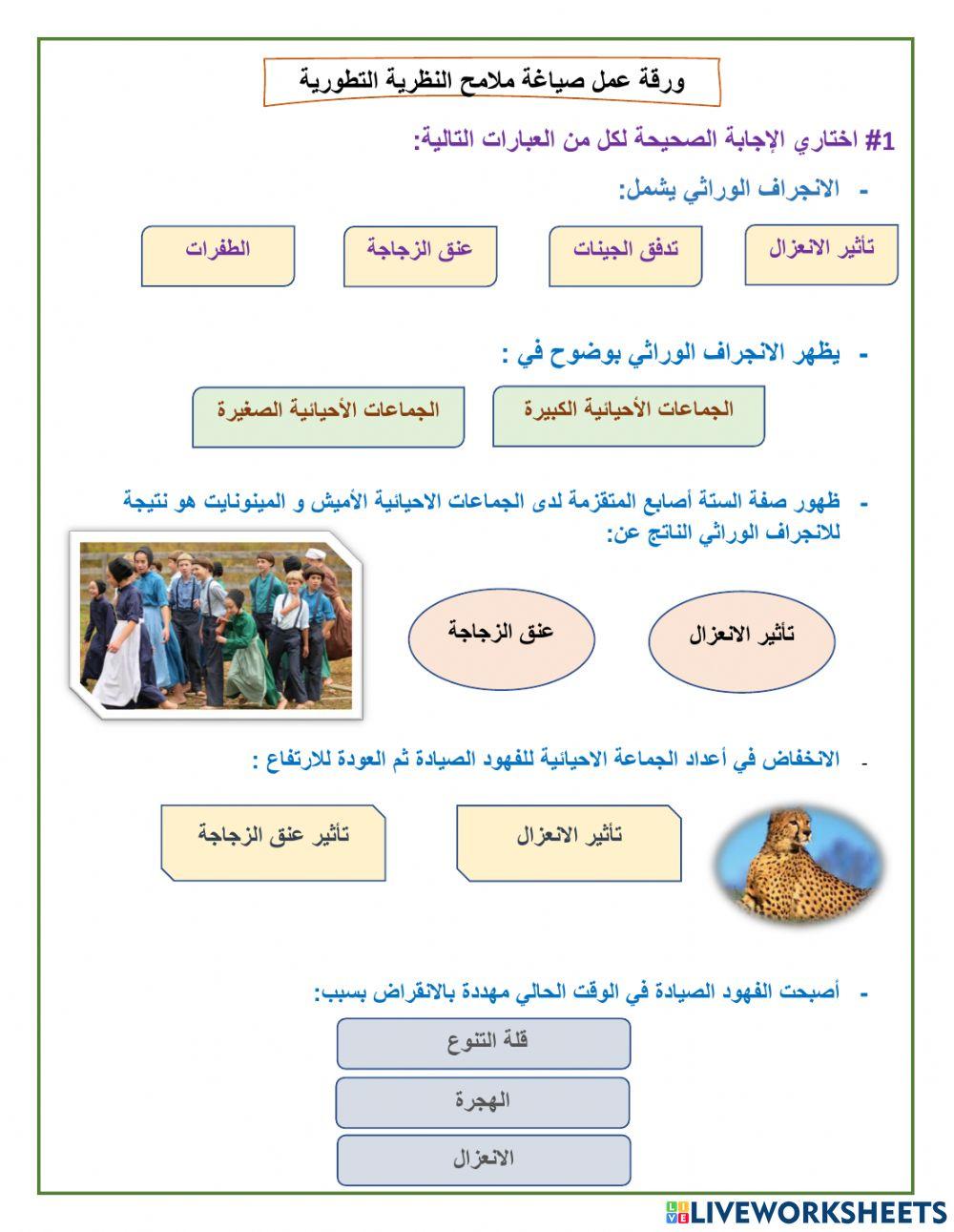 صياغة ملامح النظرية التطورية