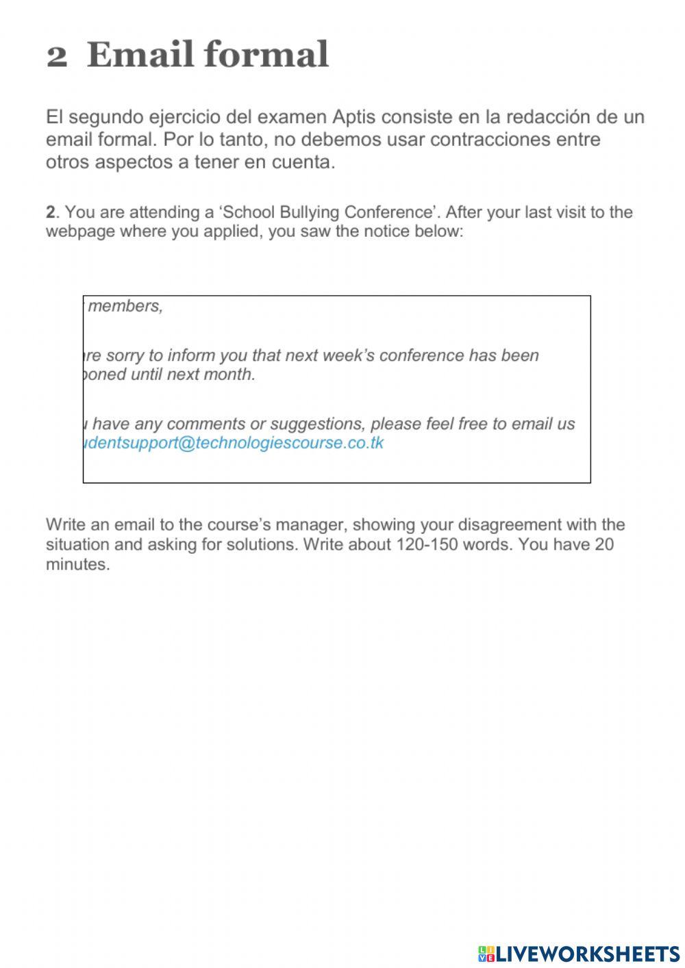 Aptis advanced writing