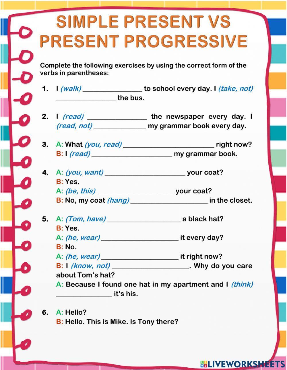 Simple Present vs Present Progressive