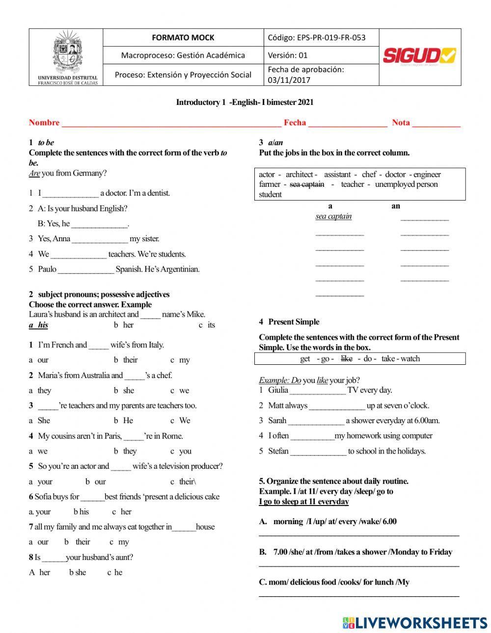 Test introductor 1 GROUP 2