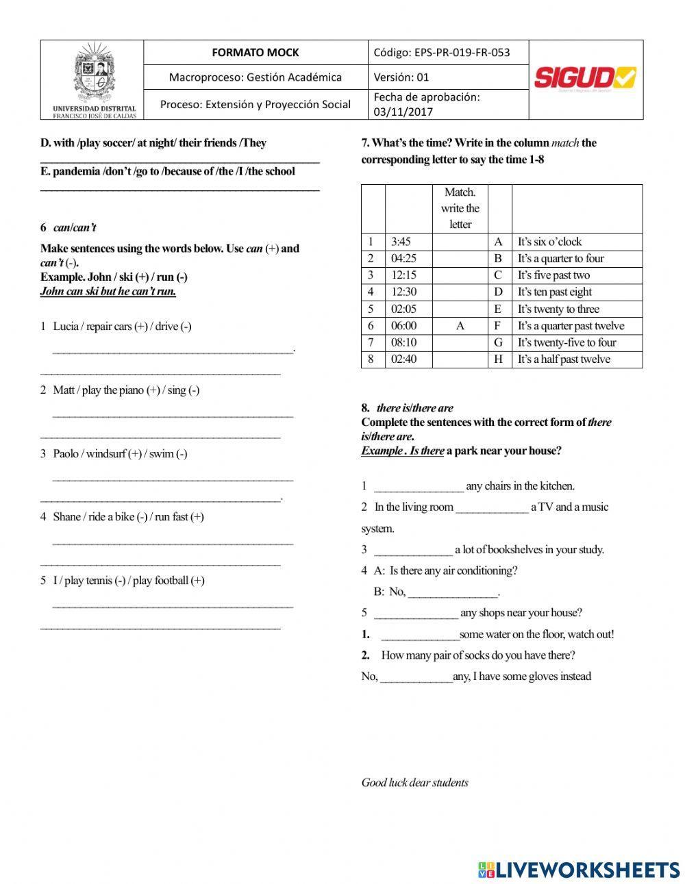 Test introductor 1 GROUP 2