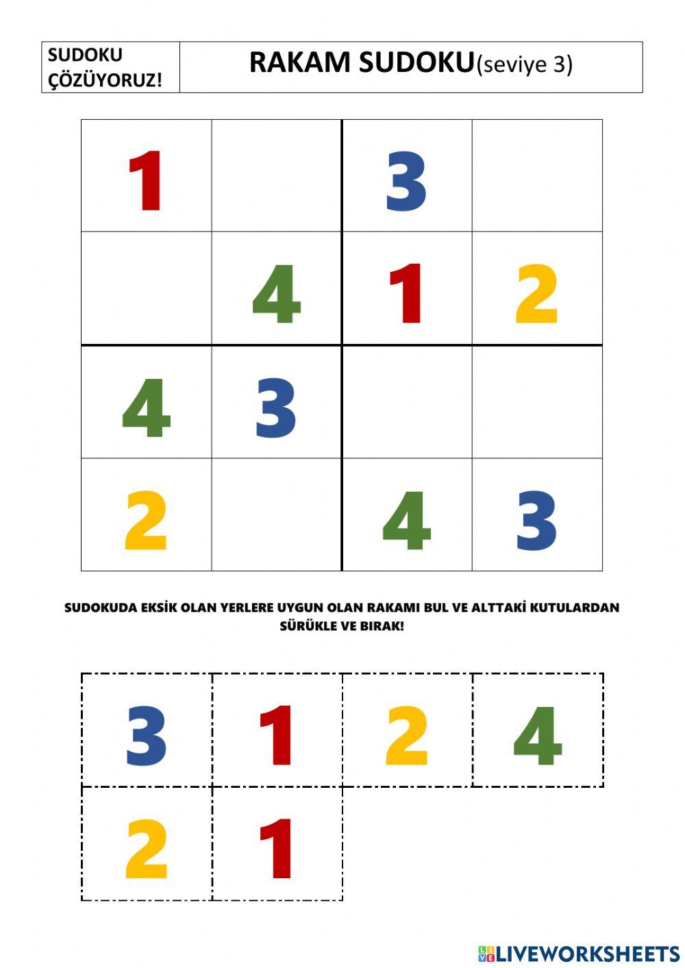 Sudoku seviye 3