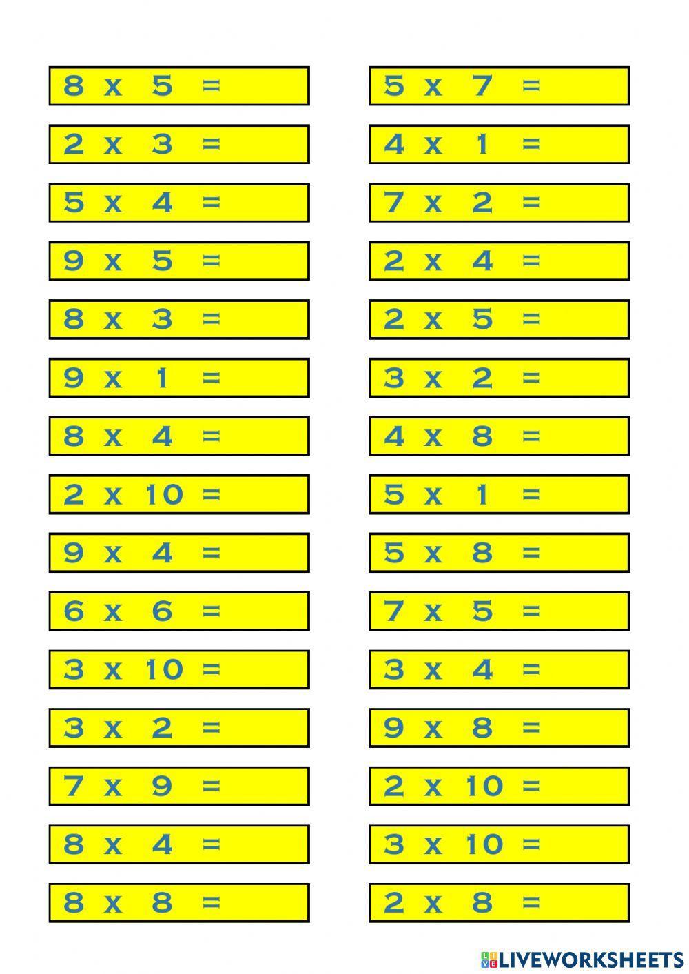 Tabla de Multiplicar - 2