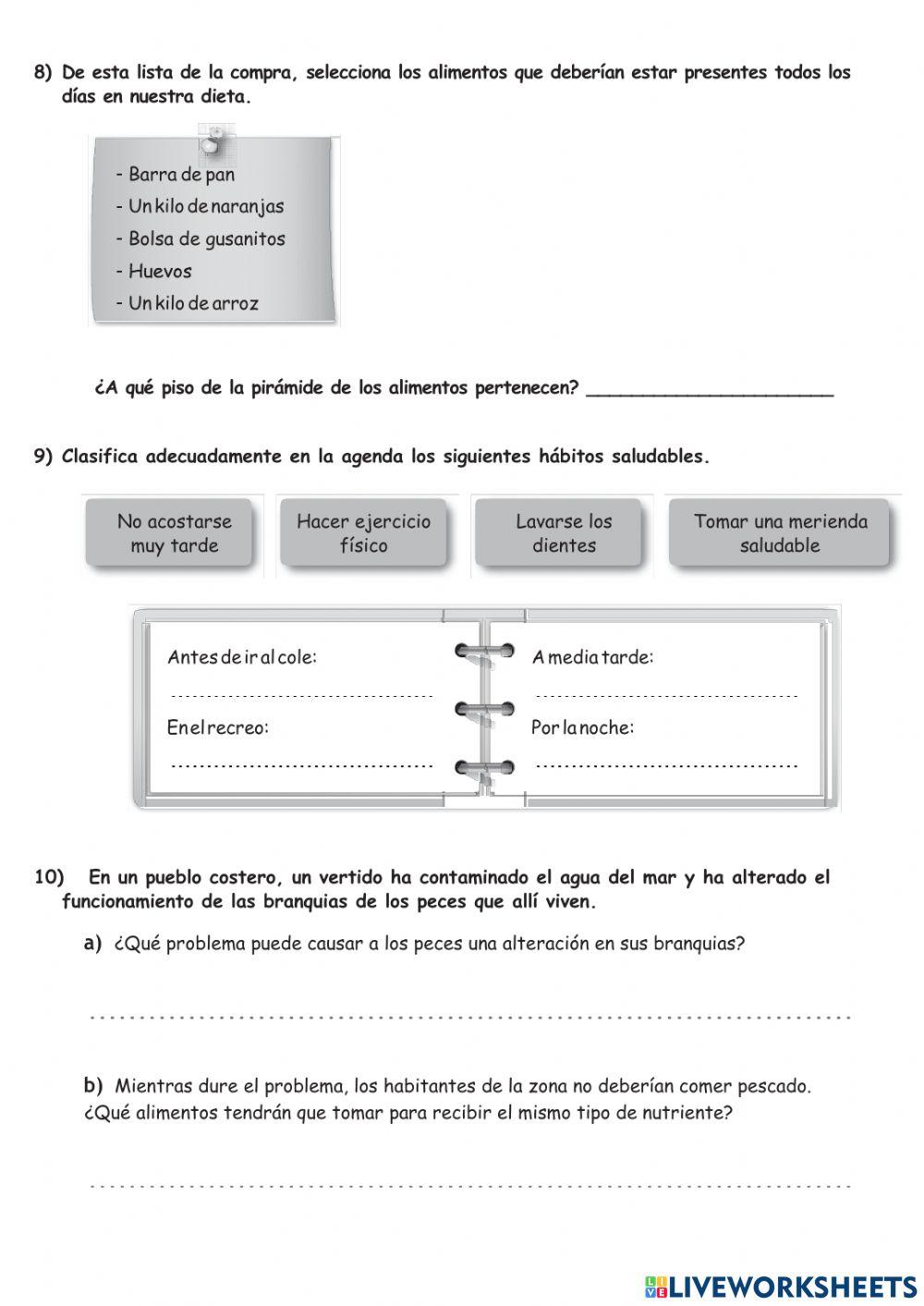 Evaluación de la unidad 3 de natu