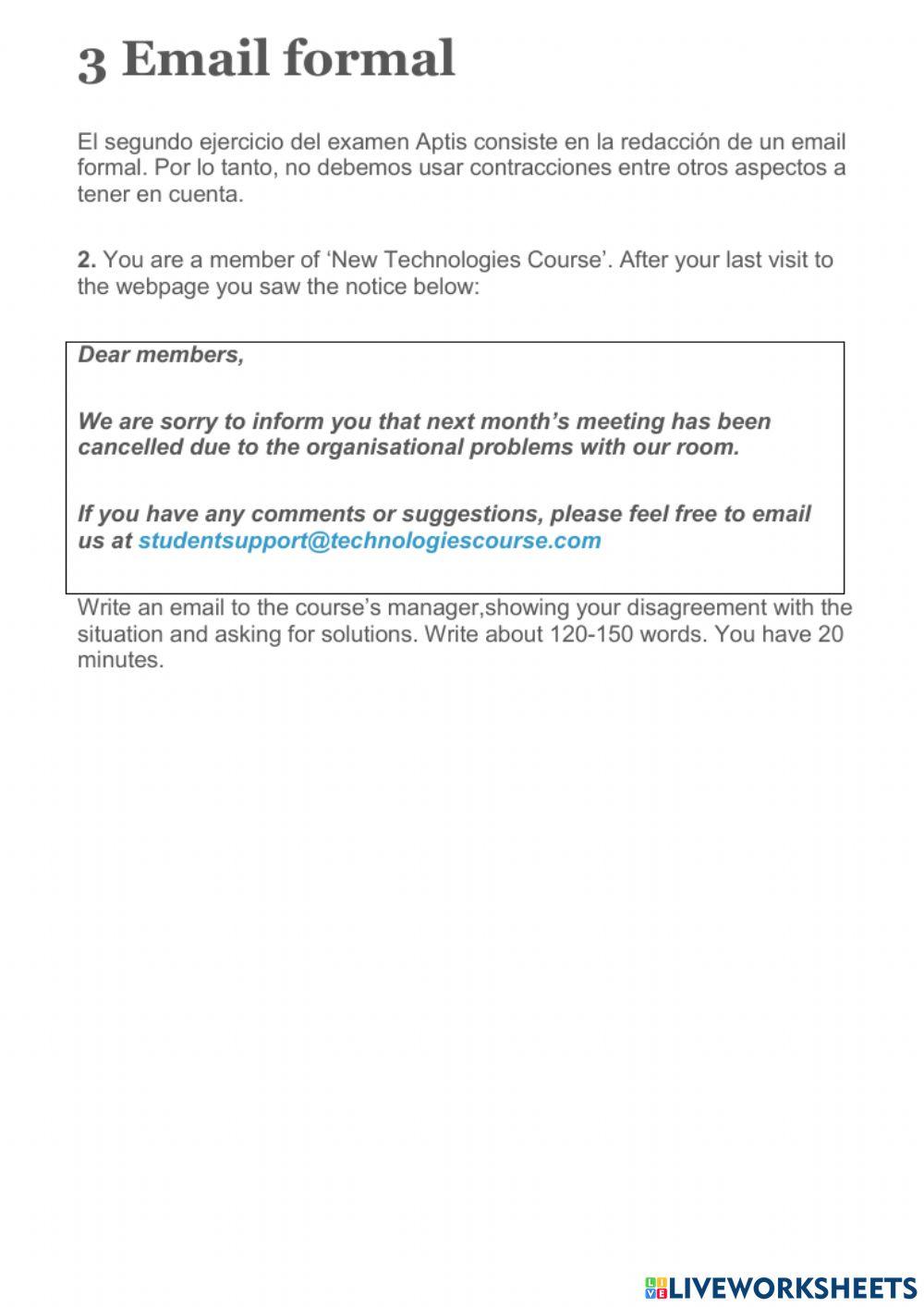 Aptis advanced writing