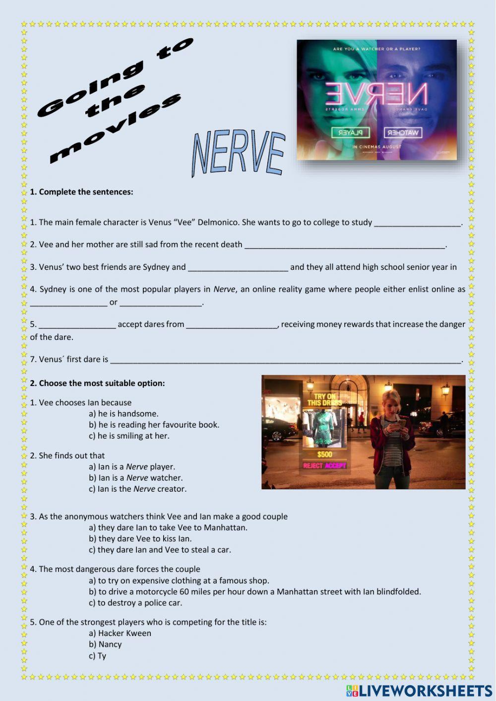 Nerve movie worksheet