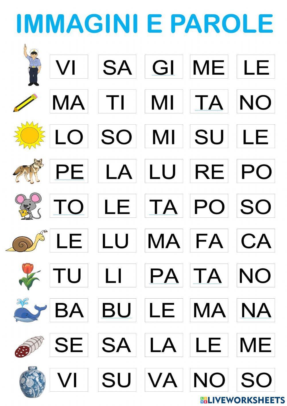 Forma le parole Forma le parole