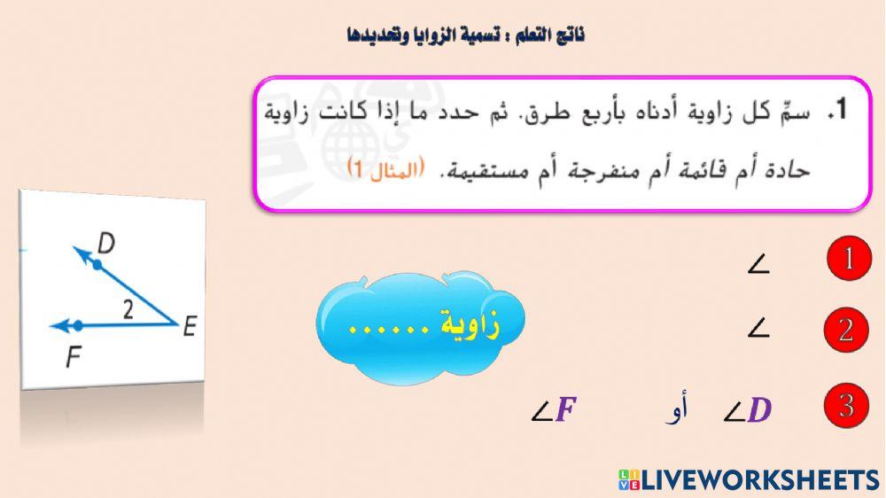 تصنيف الزوايا