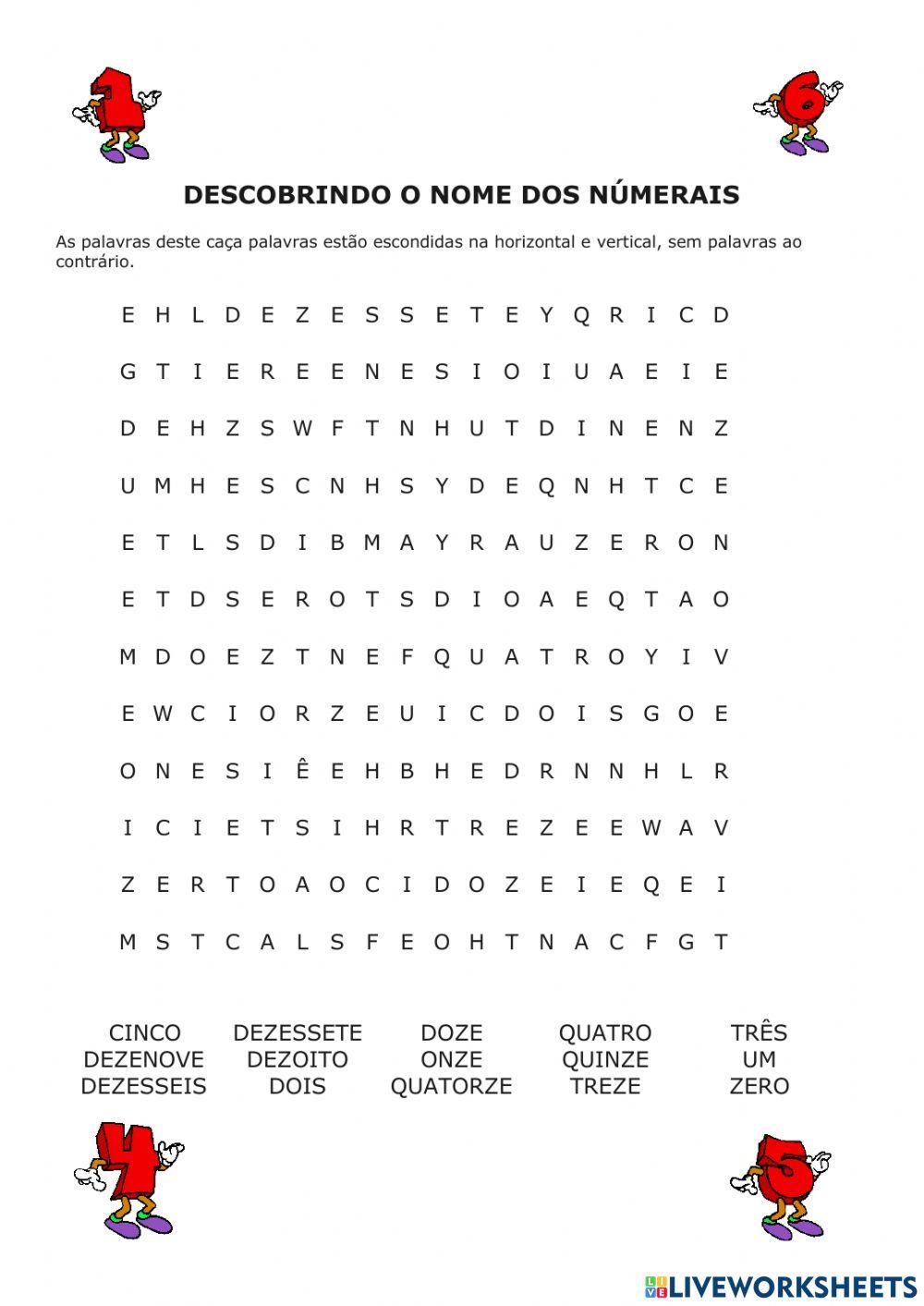 Descobrindo o nome dos númerais