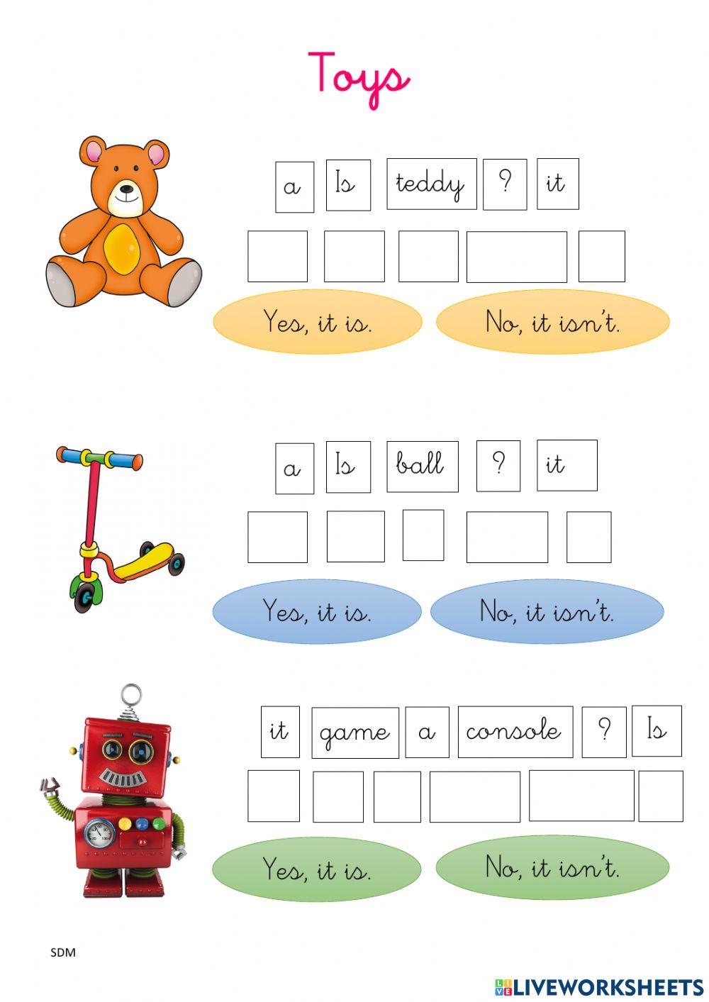 Toys: Order the sentences