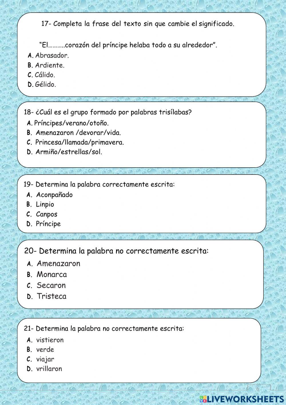 Comprensión lectora.Lh4.Los Principes del año.