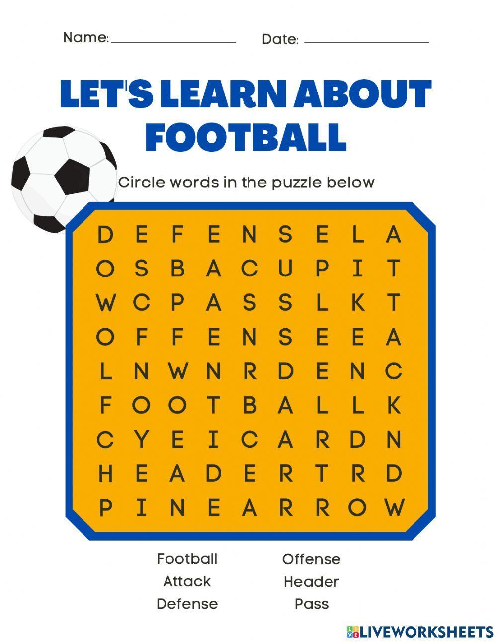 Football Wordsearch