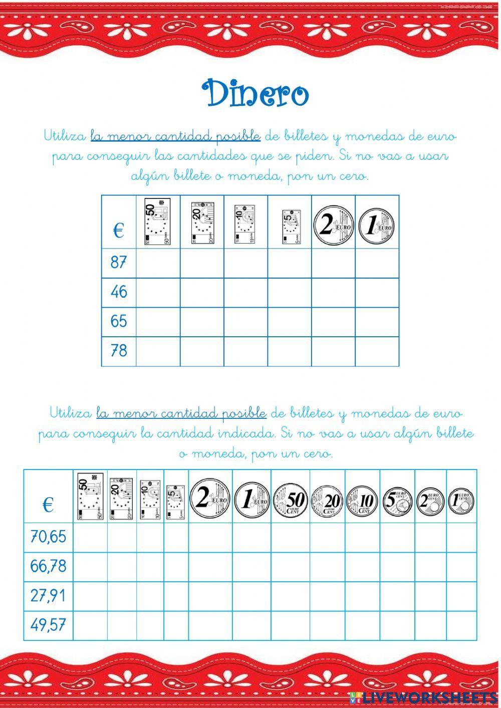 Billetes y monedas de euro Billetes y monedas de euro