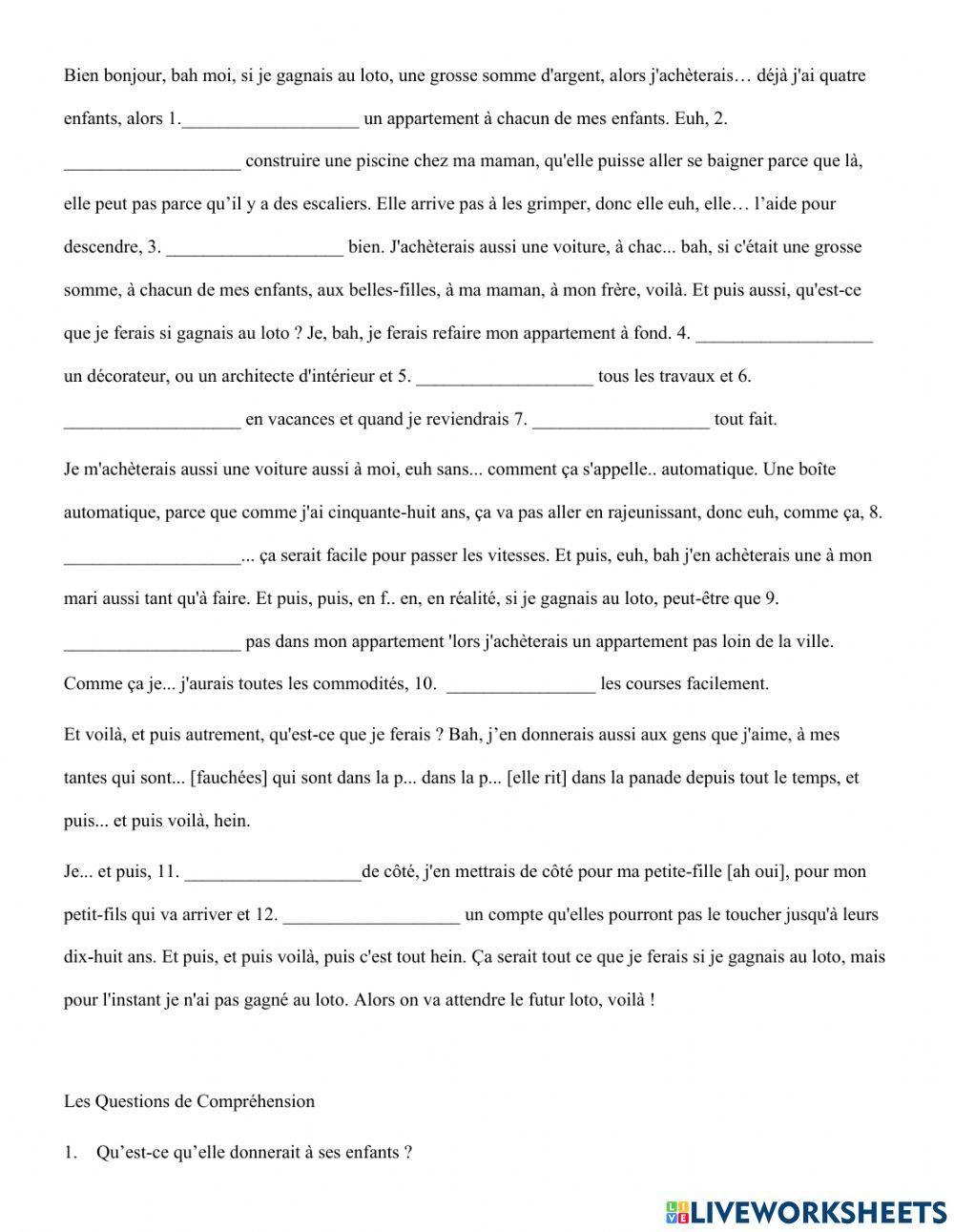 Ecoute:  le conditionnel