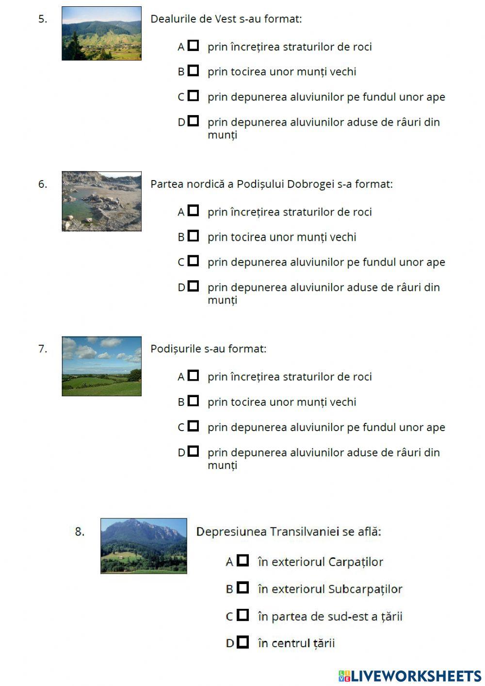 Dealurile și podișurile