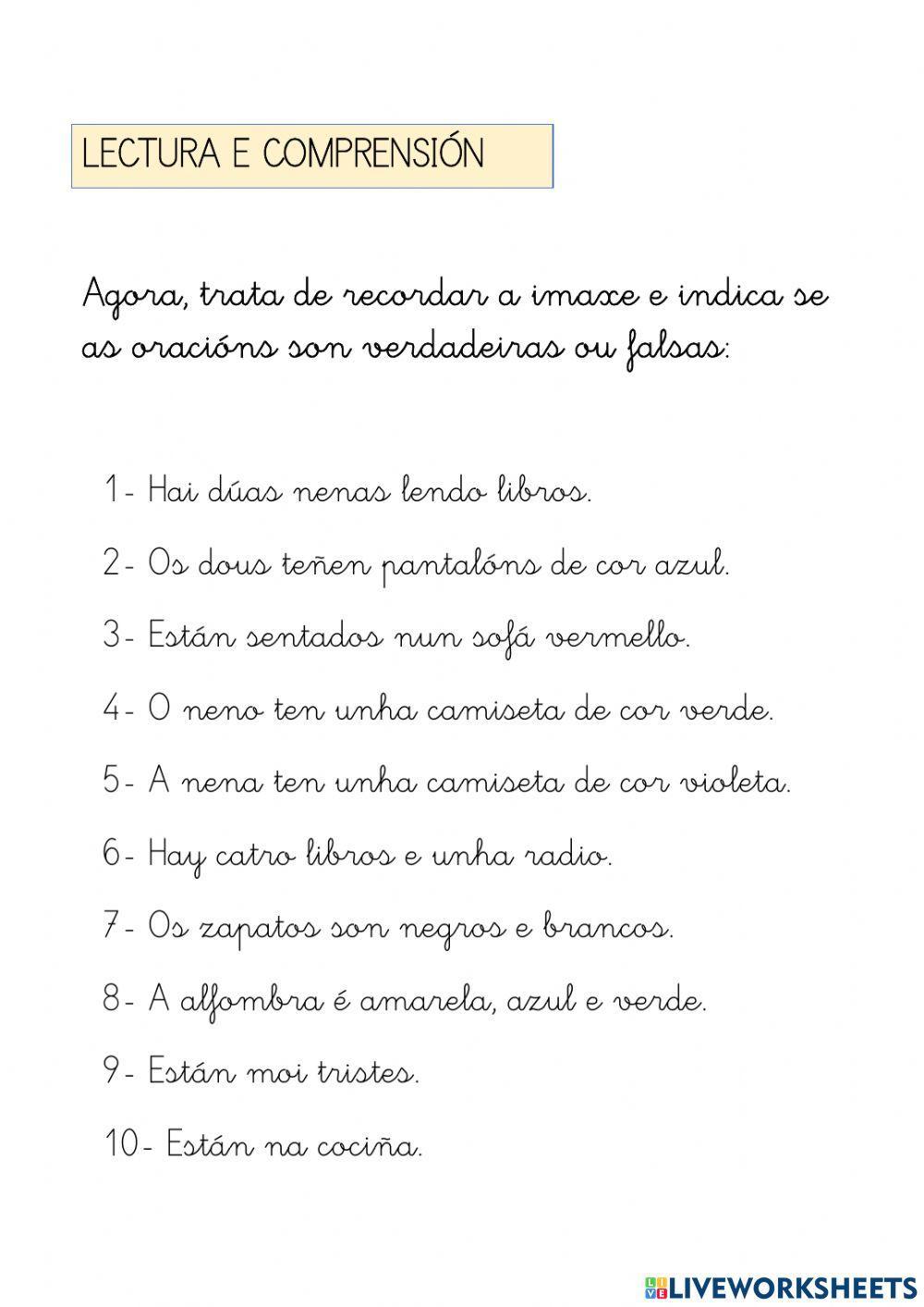Lectura e comprensión en galego