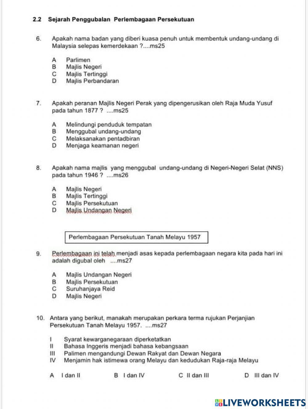2.2 Sejarah Penggubalan Perlembagaan Persekutuan