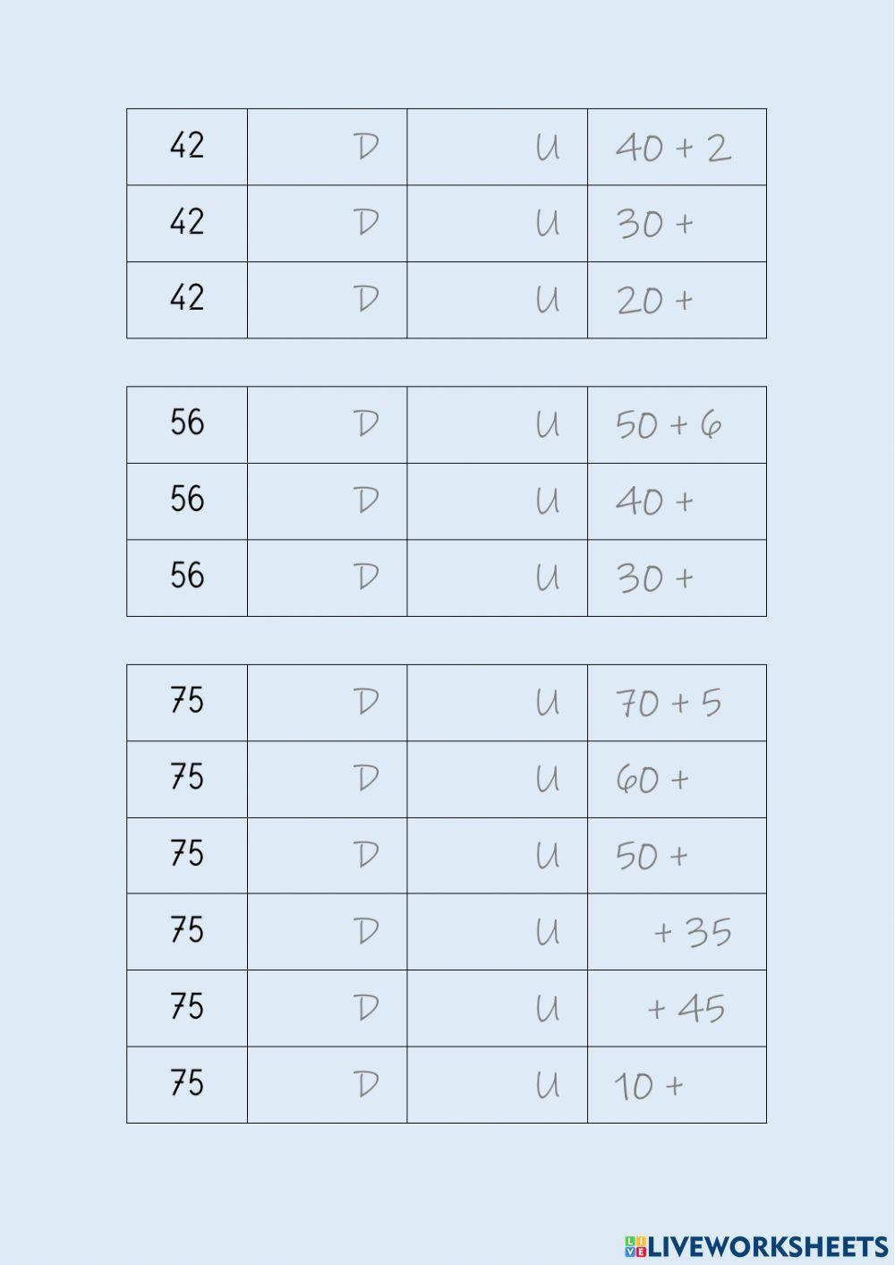 Descomponer números