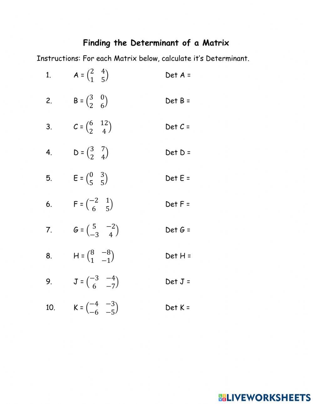 4768240 | Determinant of a Matrix | altrotman