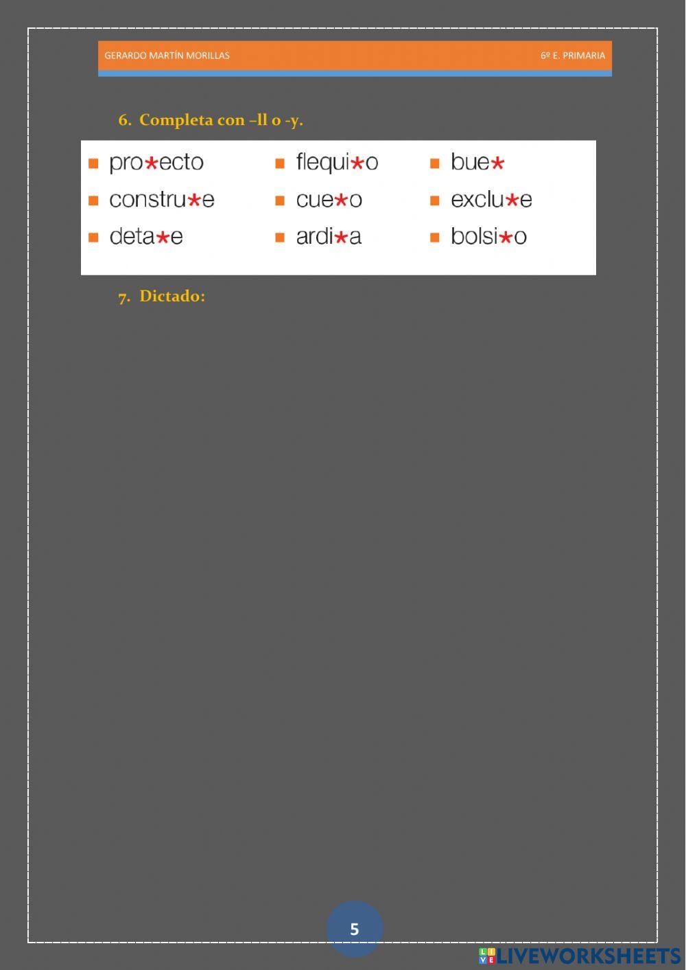 Ortografía. Ficha 9.