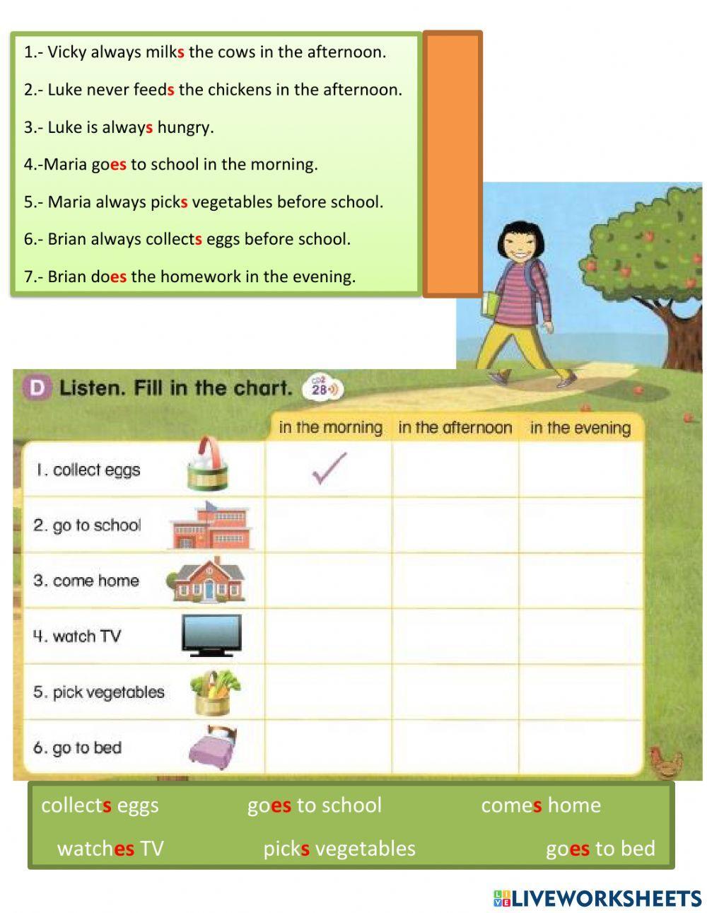 Reading Chores HE SHE