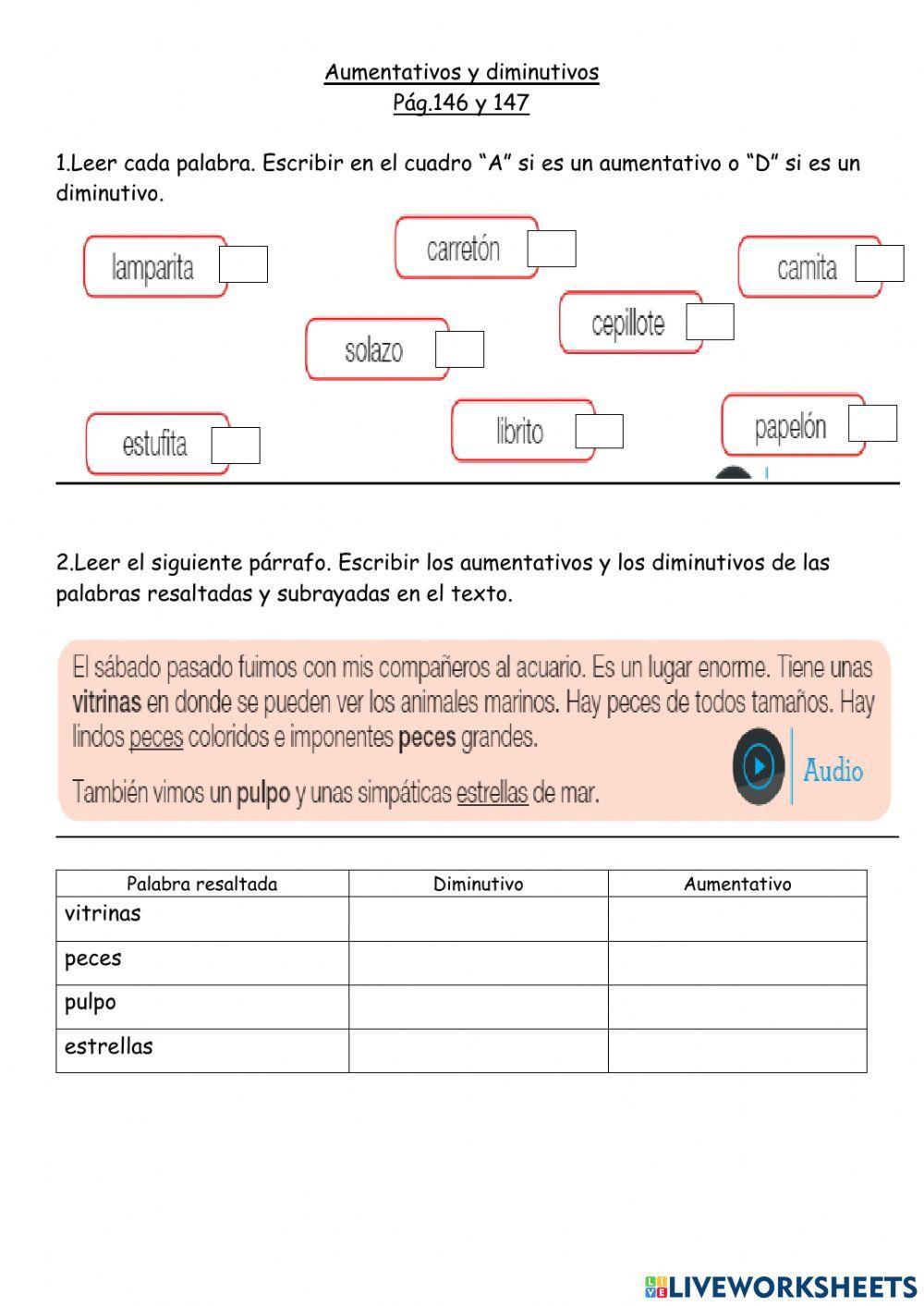 Español 3G-Aumentativos