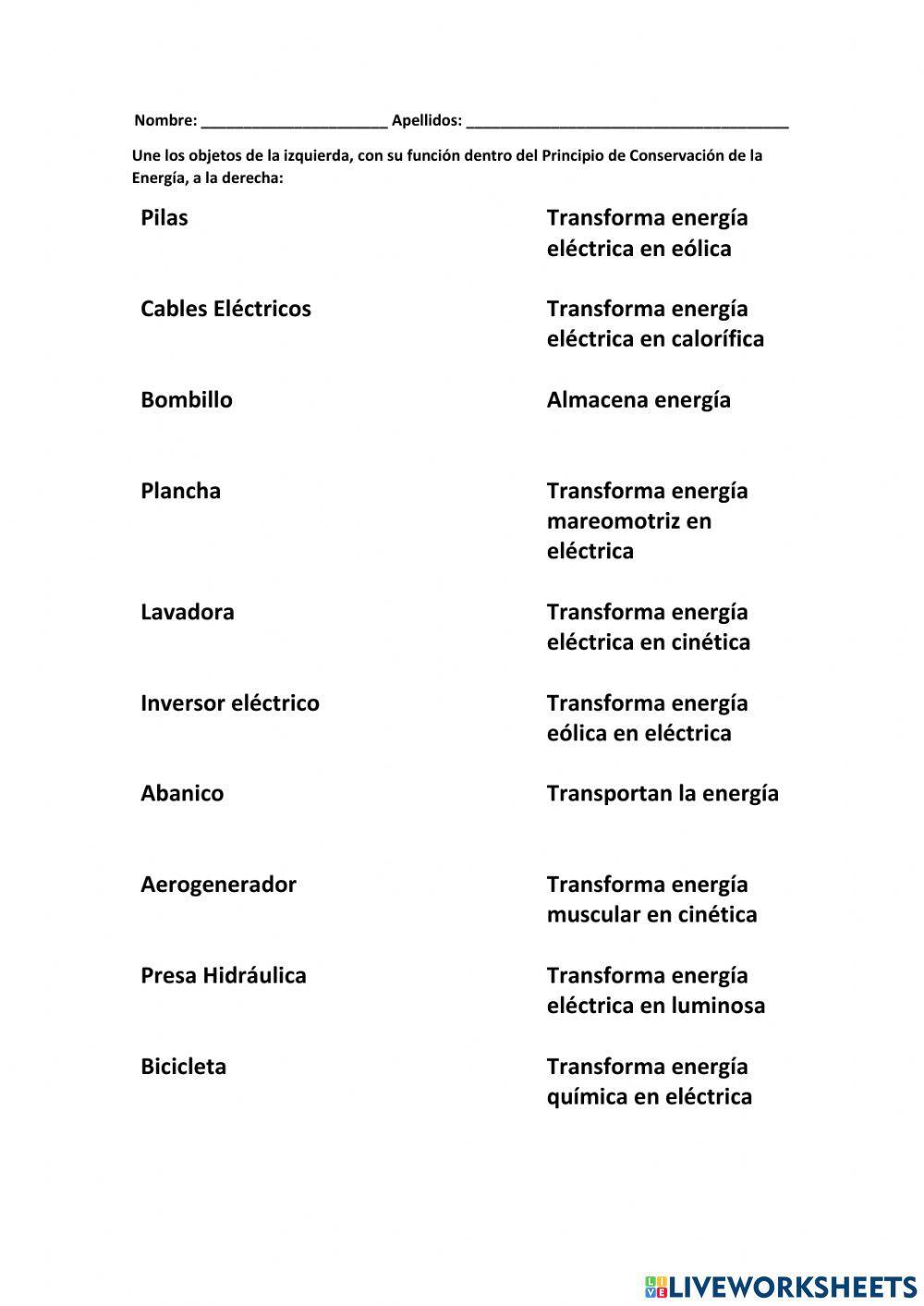 Principio de Conservación de la Energía Principio de Conservación de la Energía