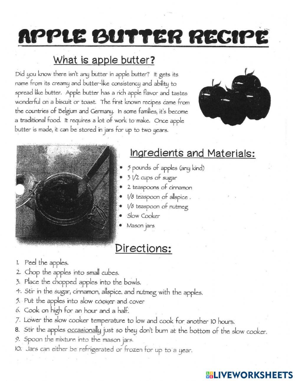 Apple Butter Recipe & Questions