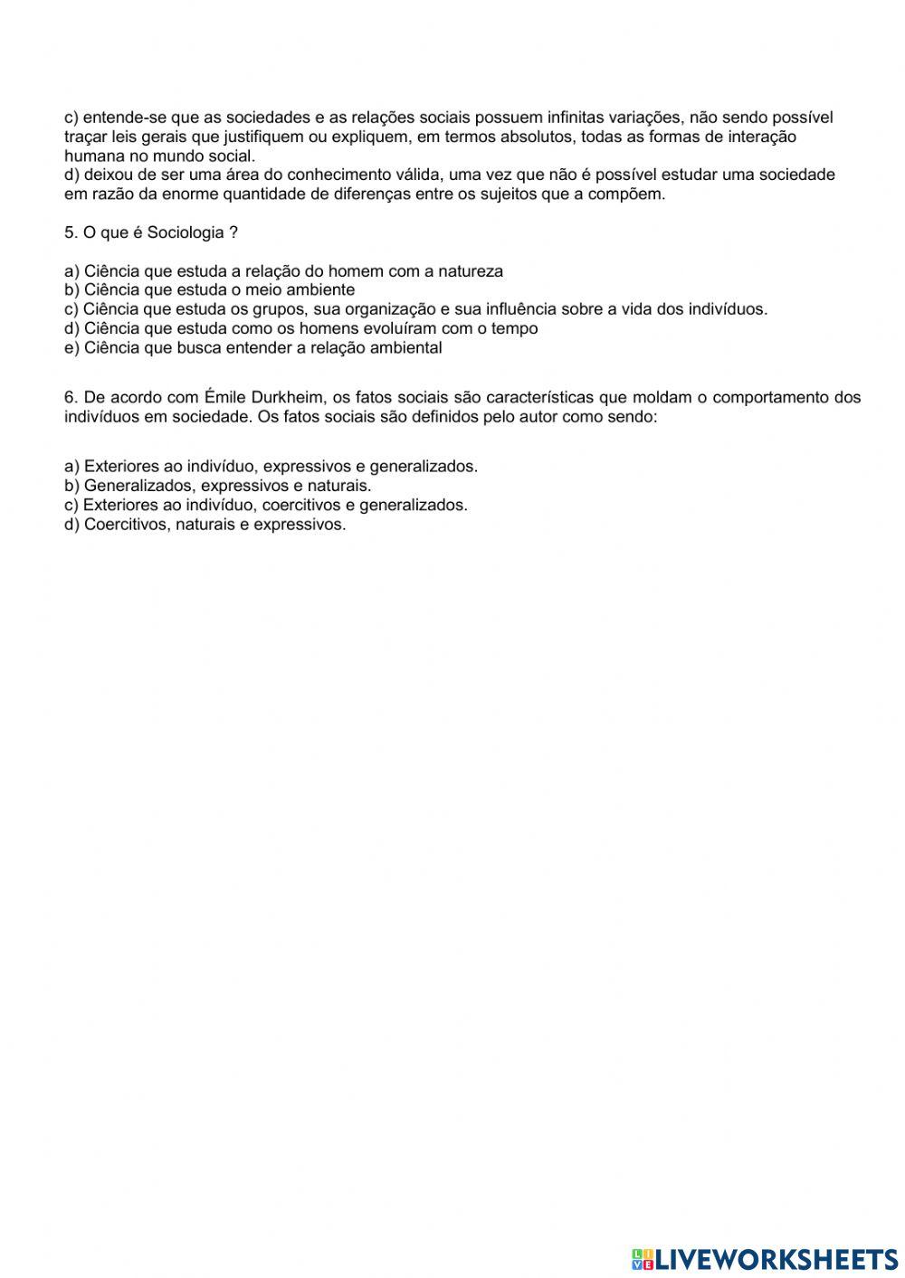 Introdução a Sociologia