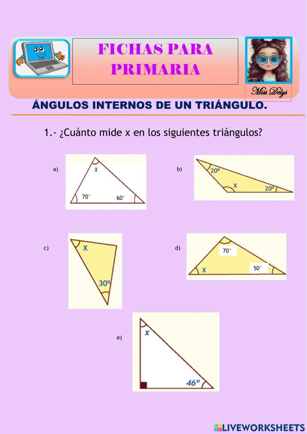 Ángulos internos de un triángulo