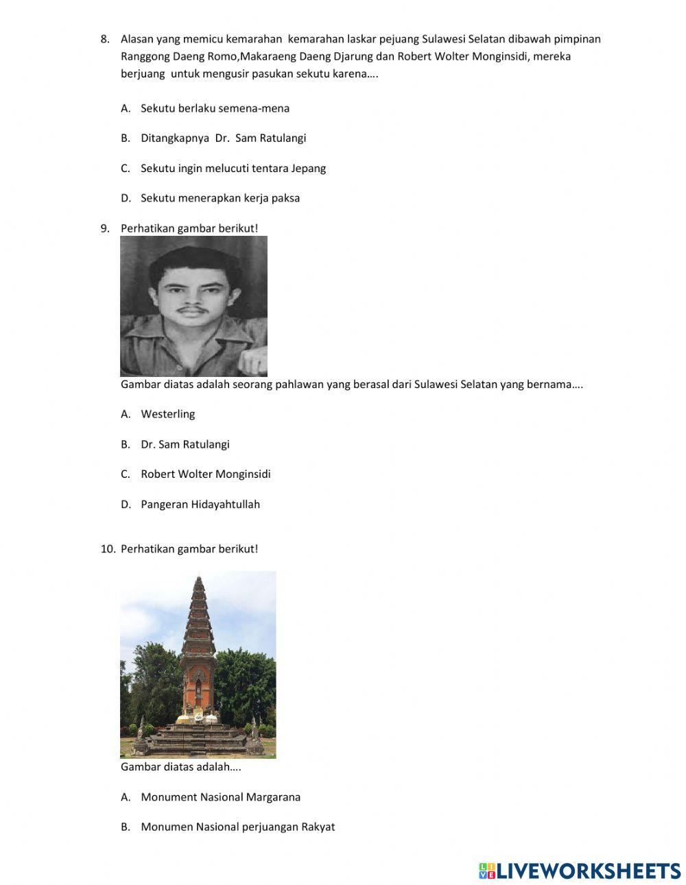 Perjuangan fisik di luar pulau Jawa